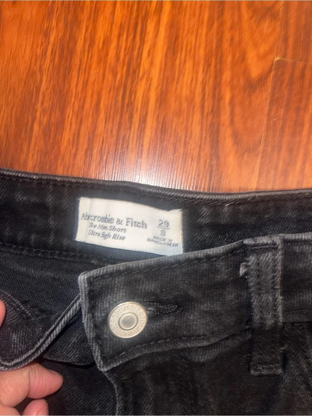 Abercrombie & Fitch Black High-Rise Denim Shorts